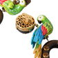 Multicolor Parrot Wood Brass Crystal Embellished Earring