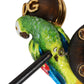 Multicolor Parrot Wood Brass Crystal Embellished Earring