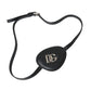 Black Calfskin Leather Metal DG Logo Eye Patch