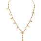 Gold Tone Chain Brass Beaded Statement Sicily Necklace