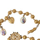 Gold Tone Chain Brass Beaded Statement Sicily Necklace