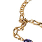 Gold Brass Crystal Purple Pink Pearl Pendants Necklace