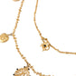 Gold Tone Chain Brass Charm Statement Sicily Necklace