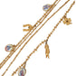 Gold Tone Chain Brass Charm Statement Sicily Necklace