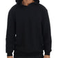 Elegant Black Cotton Hooded Sweater