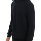 Elegant Black Cotton Hooded Sweater