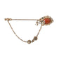 Gold Brass Crystal Chain 925 Sterling Silver Pin Brooch