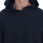 Elegant Black Cotton Hooded Sweater