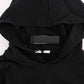 Elegant Black Cotton Hooded Sweater