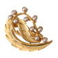 Gold Brass Leaf Embellished Jewelry Brooch Hair Pin