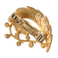 Gold Brass Leaf Embellished Jewelry Brooch Hair Pin