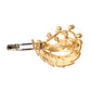 Gold Brass Leaf Embellished Jewelry Brooch Hair Pin