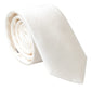 White Solid 100% Silk Adjustable Tie