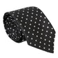 Black White Polka Dots 100% Silk Necktie Face Mask