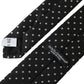 Black White Polka Dots 100% Silk Necktie Face Mask