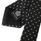 Black White Polka Dots 100% Silk Necktie Face Mask