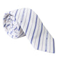 White Blue Stripes Silk Adjustable Tie