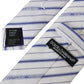 White Blue Stripes Silk Adjustable Tie