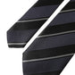 Black White Stripes Silk Adjustable Tie