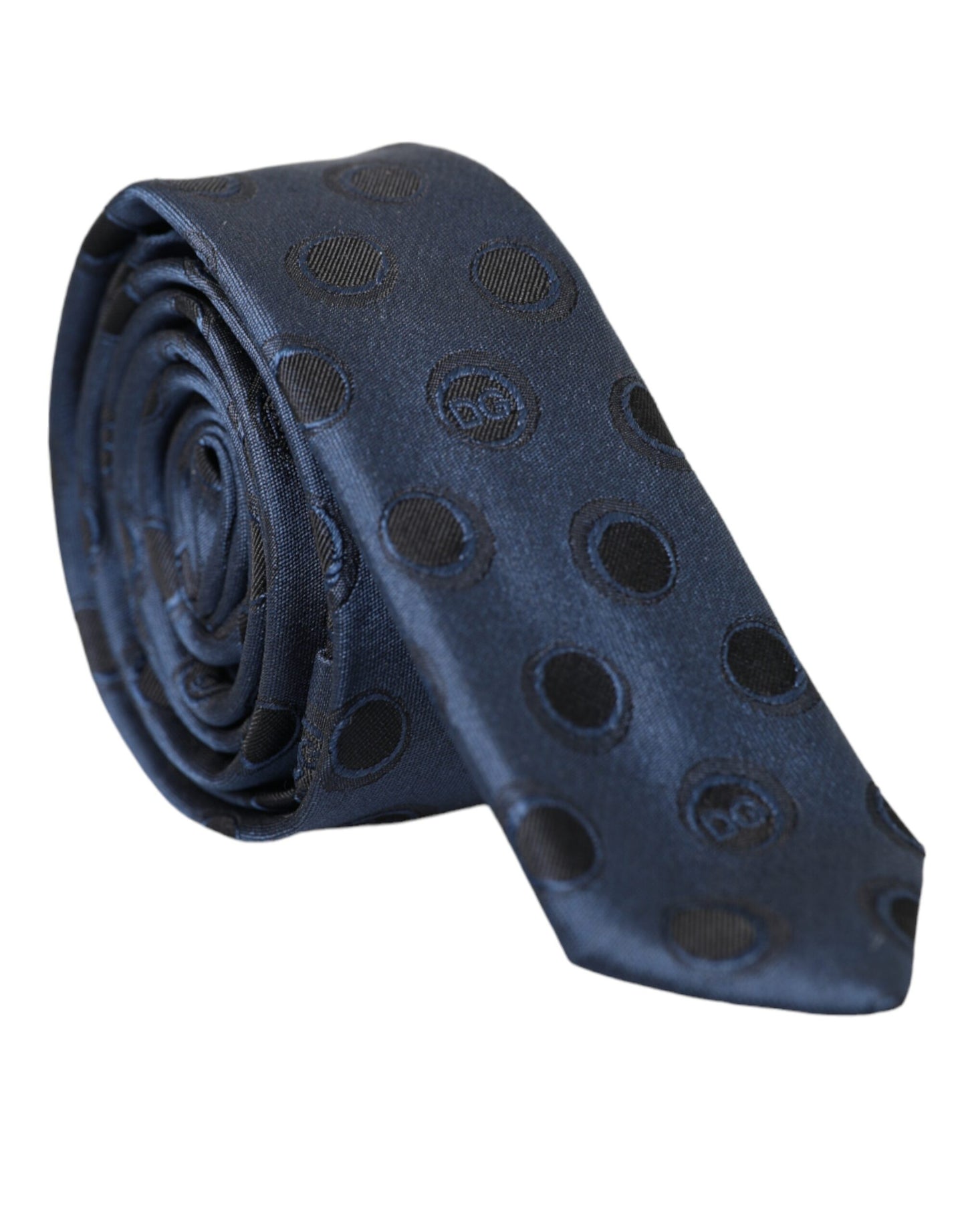 Dark Blue Logo 100% Silk Adjustable Tie