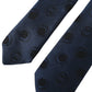 Dark Blue Logo 100% Silk Adjustable Tie