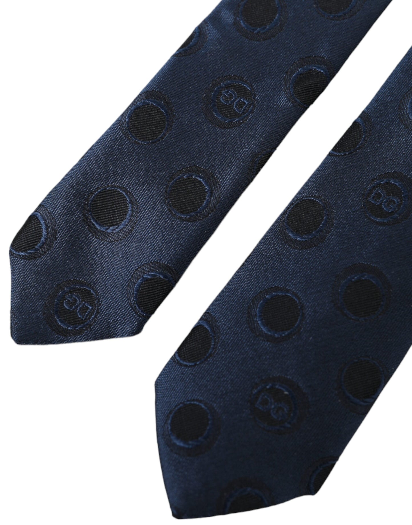 Dark Blue Logo 100% Silk Adjustable Tie