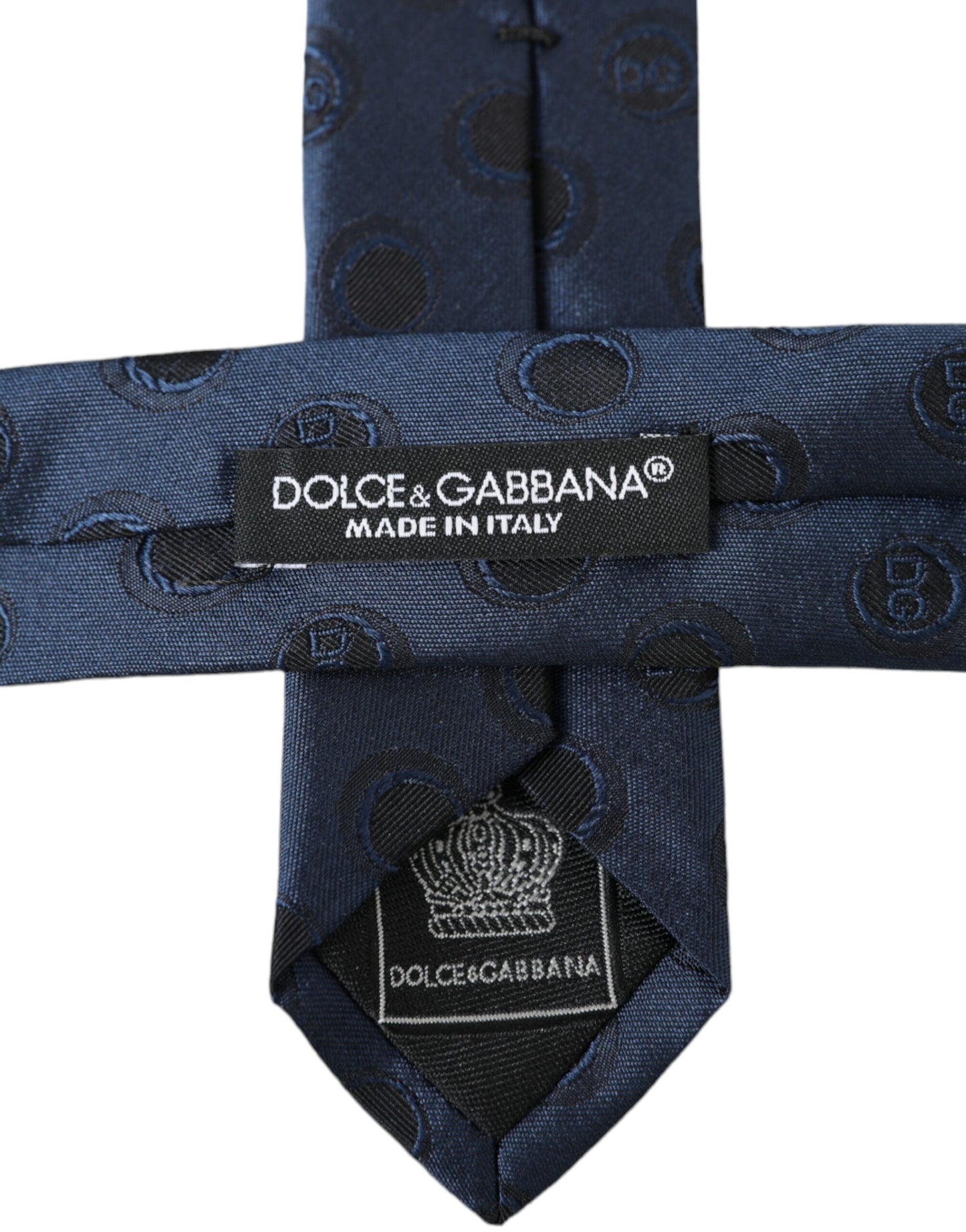 Dark Blue Logo 100% Silk Adjustable Tie