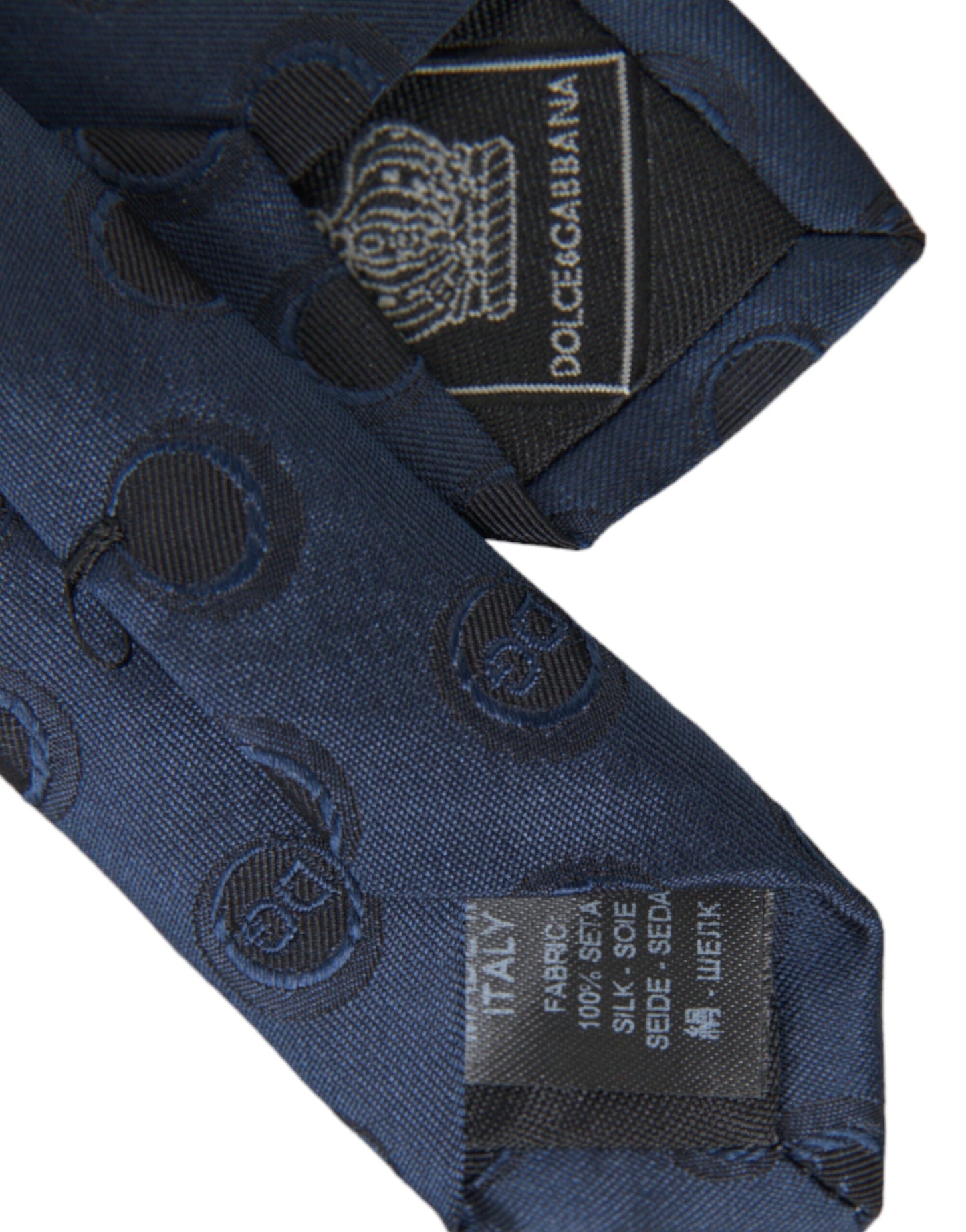 Dark Blue Logo 100% Silk Adjustable Tie