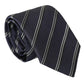 Black White Stripes Silk Adjustable Tie