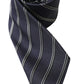 Black White Stripes Silk Adjustable Tie