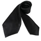 Black Solid Silk Adjustable Tie Men