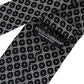 Black White Patterned Silk Adjustable Men Tie