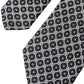 Black White Patterned Silk Adjustable Men Tie