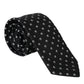 Black Logo Cotton Blend Adjustable Tie