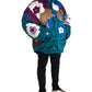 Multicolor Floral Windbreaker Puffer Jacket