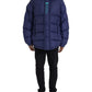 Navy Blue Quilted Windbreaker Puffer Jacket