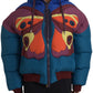 Multicolor Butterfly Hooded Puffer Jacket