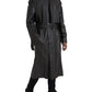 Black Matte Waterproof Leather Coat Jacket