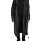 Black Matte Waterproof Leather Coat Jacket