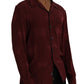 Maroon Crown Jacquard Silk Long Sleeve Shirt