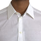 White Logo Cotton Men Dress GOLD Shirt