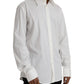 White Cotton Dress Slim Fit GOLD Shirt