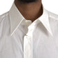 White Cotton Dress Slim Fit GOLD Shirt