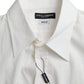 White Cotton Dress Slim Fit GOLD Shirt