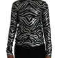 Black Silver Sequined Polyester Sweater