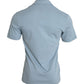 Light Blue Logo Cotton Collared Polo T-shirt