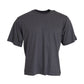 Gray Cotton Round Neck Short Sleeve T-shirt