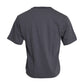 Gray Cotton Round Neck Short Sleeve T-shirt