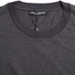 Gray Cotton Round Neck Short Sleeve T-shirt