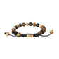 CZ Ball Tiger Eye Stone Copper Beaded Men Bracelet